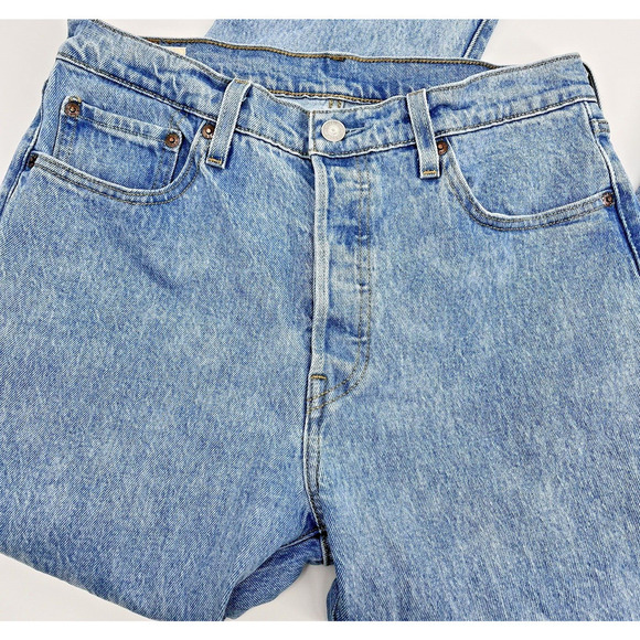 Levi's 501 Crop Jeans Light Wash Tango Surge Women's Size 29 - Picture 4 of 10